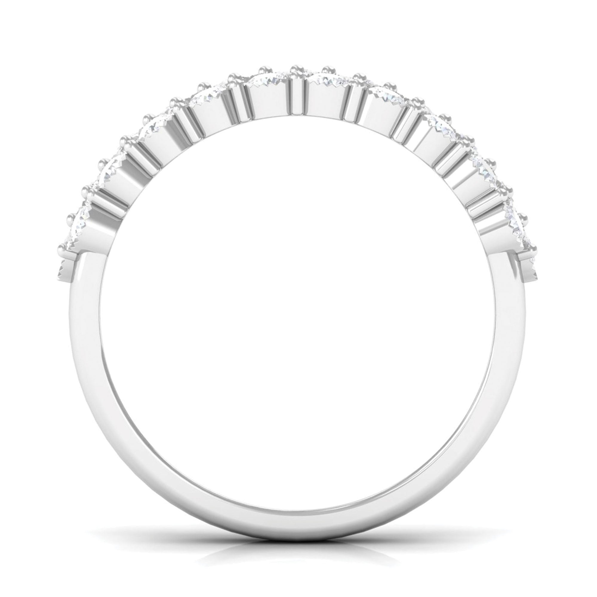 Rosec Jewels-3 Row Lab Grown Diamond Wide Wedding Band with Certificate