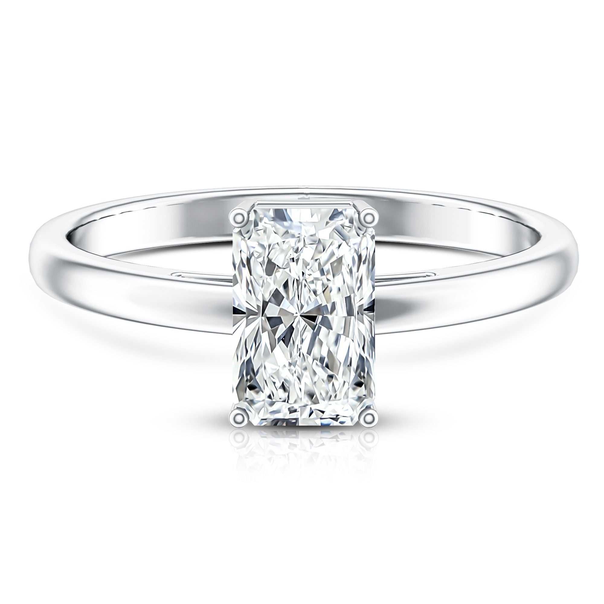 Rosec Jewels-IGI Certified Solitaire Lab Grown Diamond Radiant Cut Engagement Ring 2 Carat