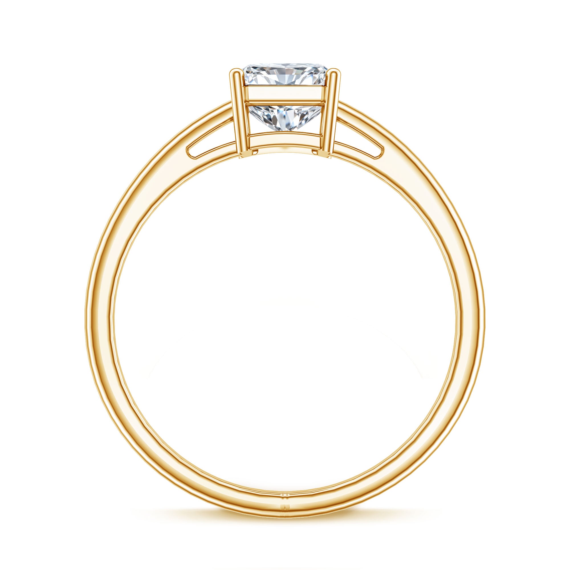 Rosec Jewels-IGI Certified Solitaire Lab Grown Diamond Radiant Cut Engagement Ring 2 Carat