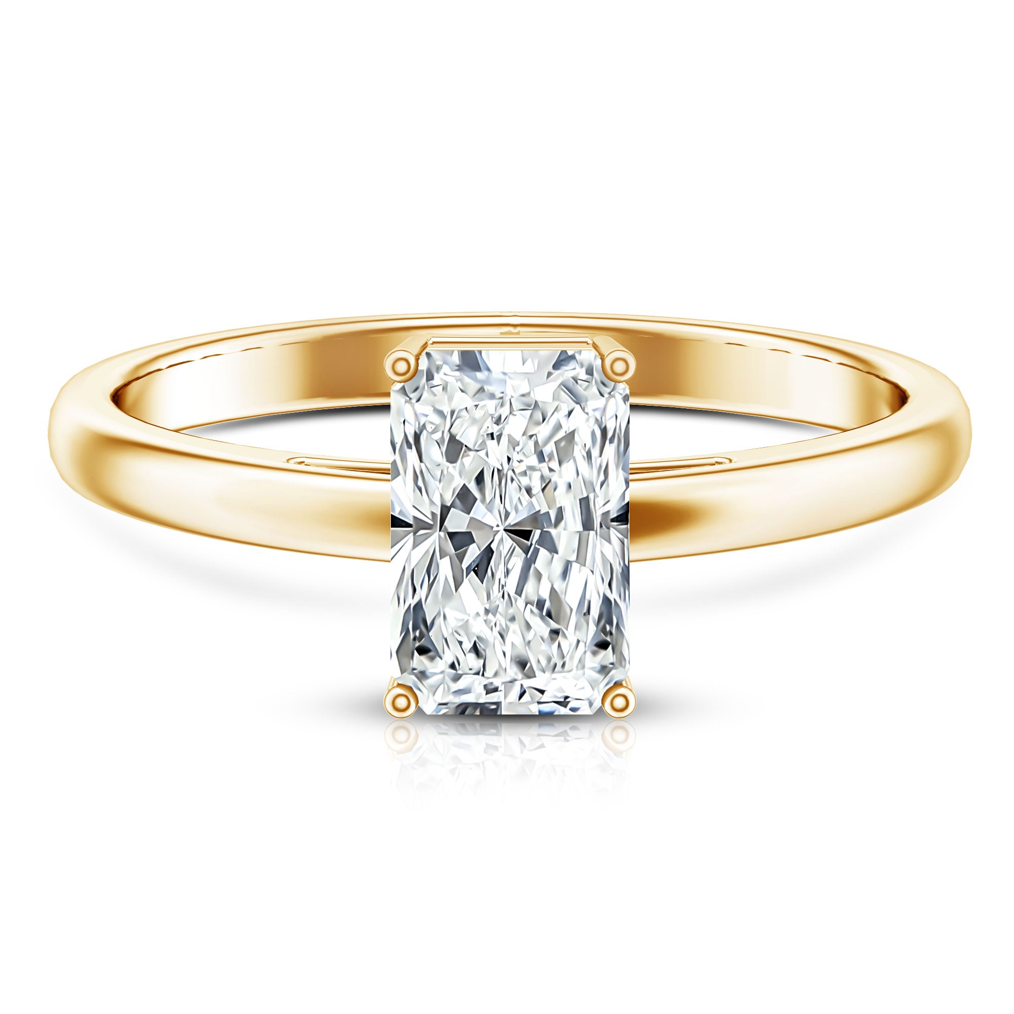 Rosec Jewels-IGI Certified Solitaire Lab Grown Diamond Radiant Cut Engagement Ring 2 Carat