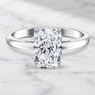 Solitaire 3 Carat Radiant Cut Lab Created Diamond Engagement Ring IGI Certified Lab - ( E-VS1 ) - Rosec Jewels