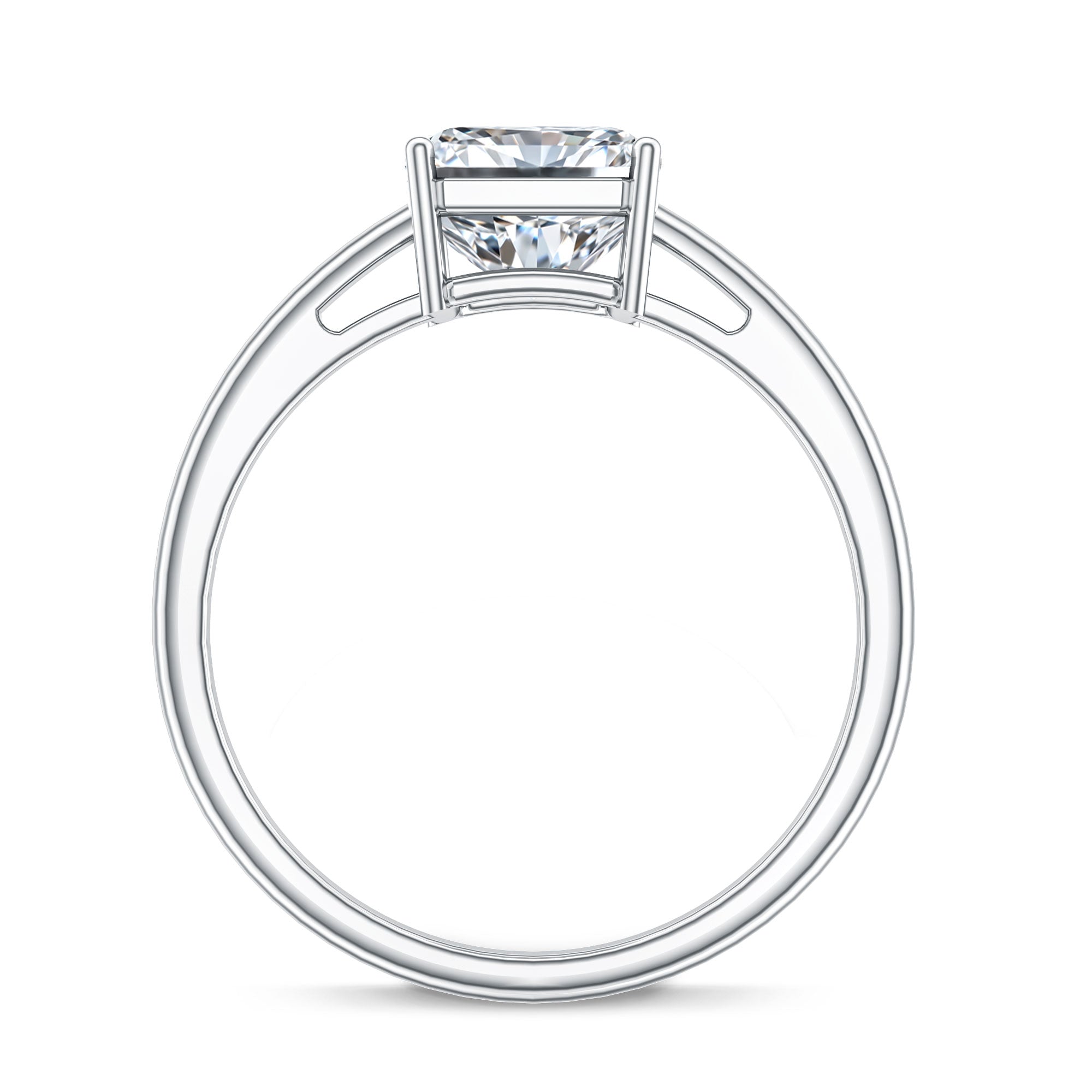 Rosec Jewels-Solitaire 3 Carat Radiant Cut Lab Created Diamond Engagement Ring IGI Certified