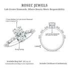 Rosec Jewels-IGI Certified 2 Carat Radiant Cut Lab Grown Diamond Engagement Ring with Spaced Accent