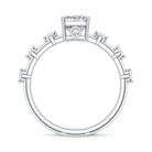 Rosec Jewels-IGI Certified 2 Carat Radiant Cut Lab Grown Diamond Engagement Ring with Spaced Accent