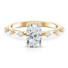 Rosec Jewels-IGI Certified 2 Carat Radiant Cut Lab Grown Diamond Engagement Ring with Spaced Accent