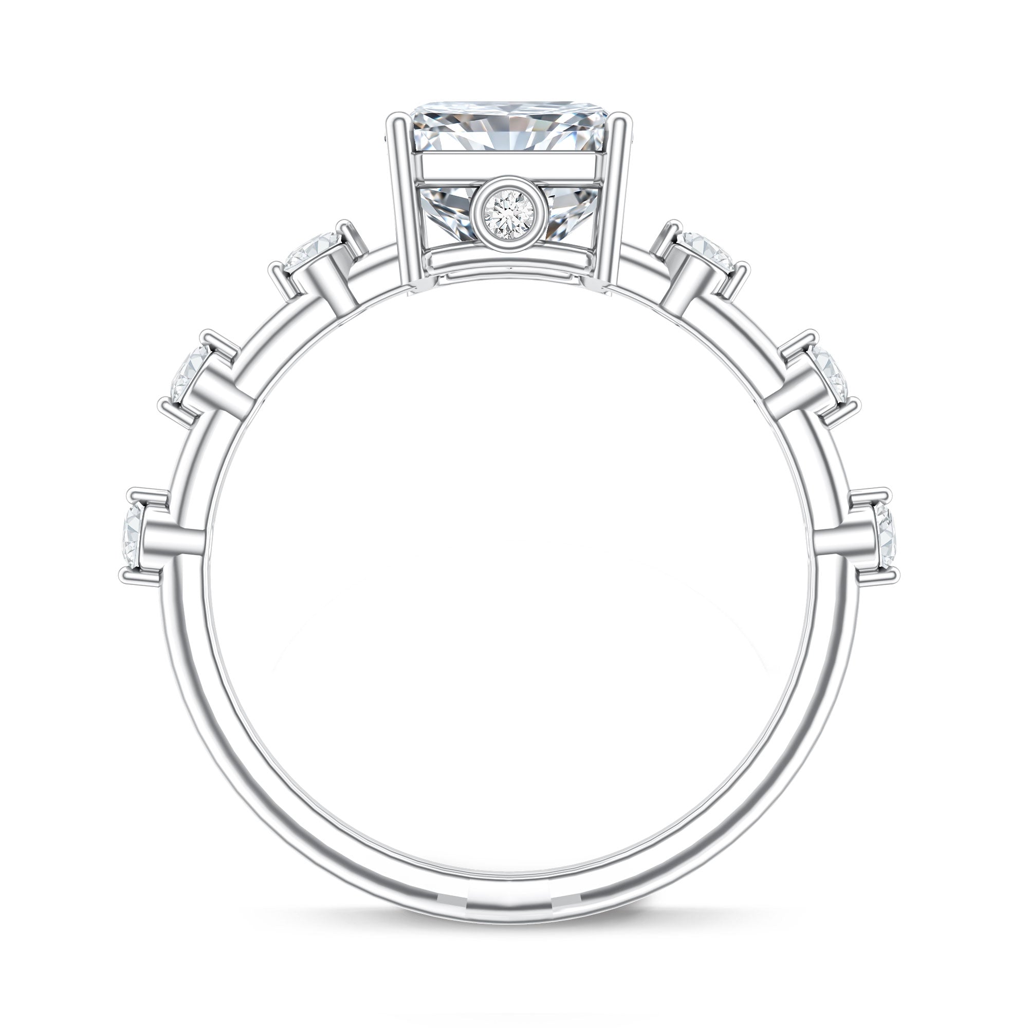 Rosec Jewels-3 Carat Lab Grown Diamond Radiant Engagement Ring with IGI Certificate