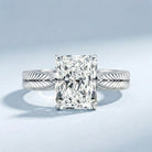 Vintage Inspired 3 Carat Radiant Cut Lab Grown Diamond Engagement Ring IGI Certified Lab - ( E-VS1 ) - Rosec Jewels