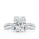 Vintage Inspired 3 Carat Radiant Cut Lab Grown Diamond Engagement Ring IGI Certified Lab - ( E-VS1 ) - Rosec Jewels