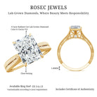 Vintage Inspired 3 Carat Radiant Cut Lab Grown Diamond Engagement Ring IGI Certified Lab - ( E-VS1 ) - Rosec Jewels