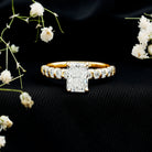 Lab Grown 2 Carat Diamond Radiant Cut Side Stone Engagement Ring IGI Certified Lab - ( E-VS1 ) - Rosec Jewels