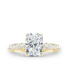 Lab Grown 2 Carat Diamond Radiant Cut Side Stone Engagement Ring IGI Certified Lab - ( E-VS1 ) - Rosec Jewels