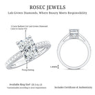 IGI Certified Radiant Cut Lab Grown Diamond Hidden Halo Engagement Ring 2 Carat Lab - ( E-VS1 ) - Rosec Jewels