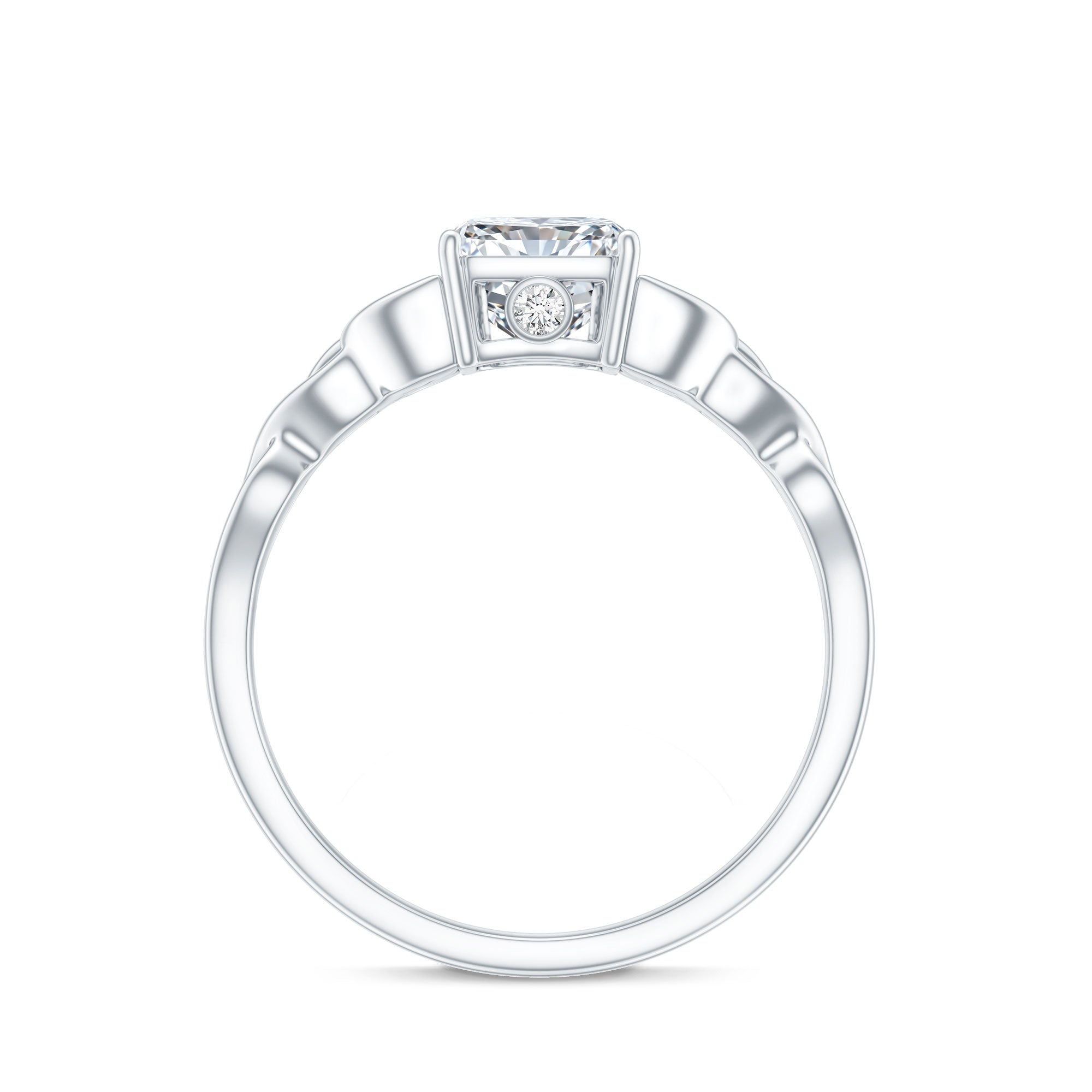 Rosec Jewels-IGI Certified 2 Carat Lab Grown Diamond Radiant Cut Engagement Ring with Celtic Knot
