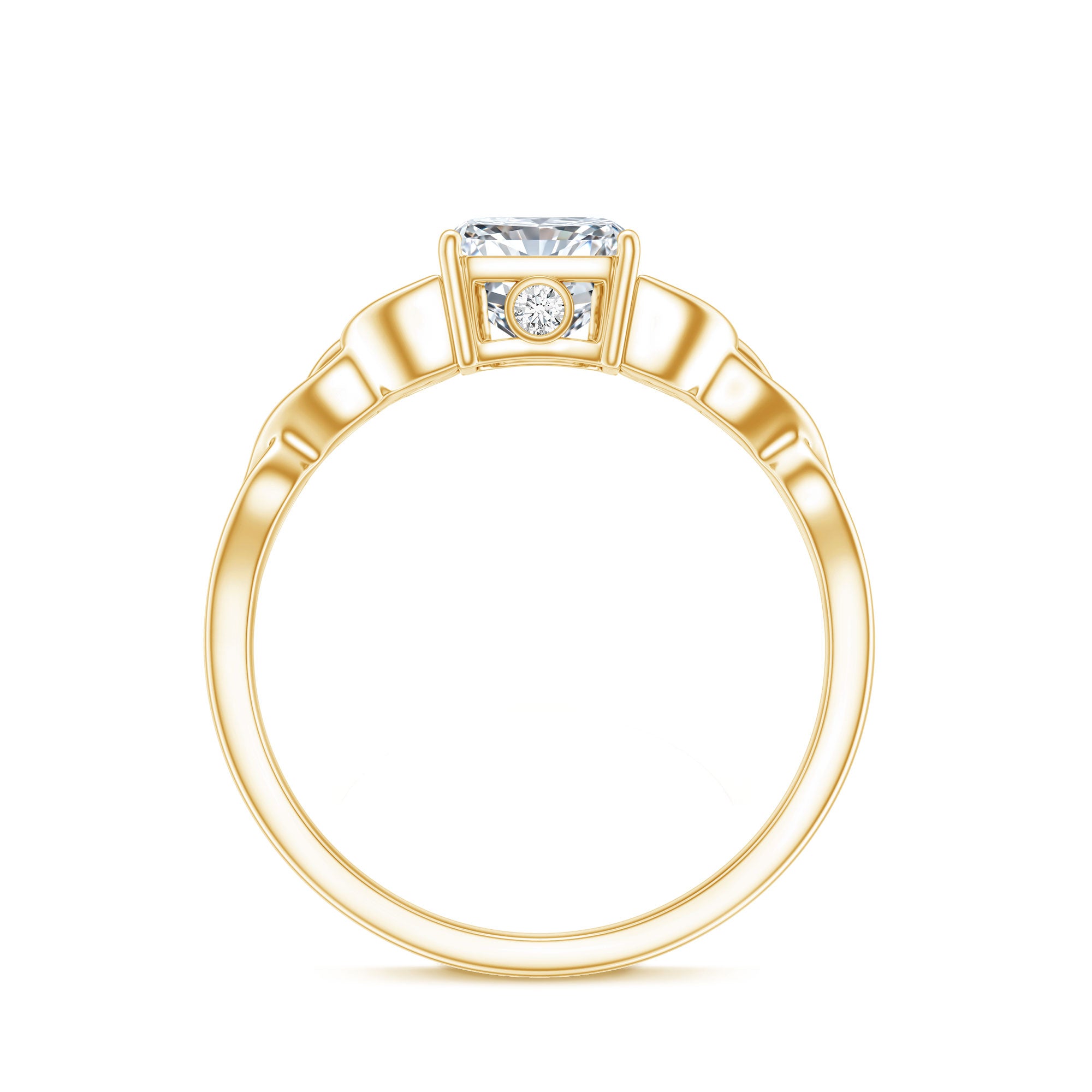 Rosec Jewels-IGI Certified 2 Carat Lab Grown Diamond Radiant Cut Engagement Ring with Celtic Knot