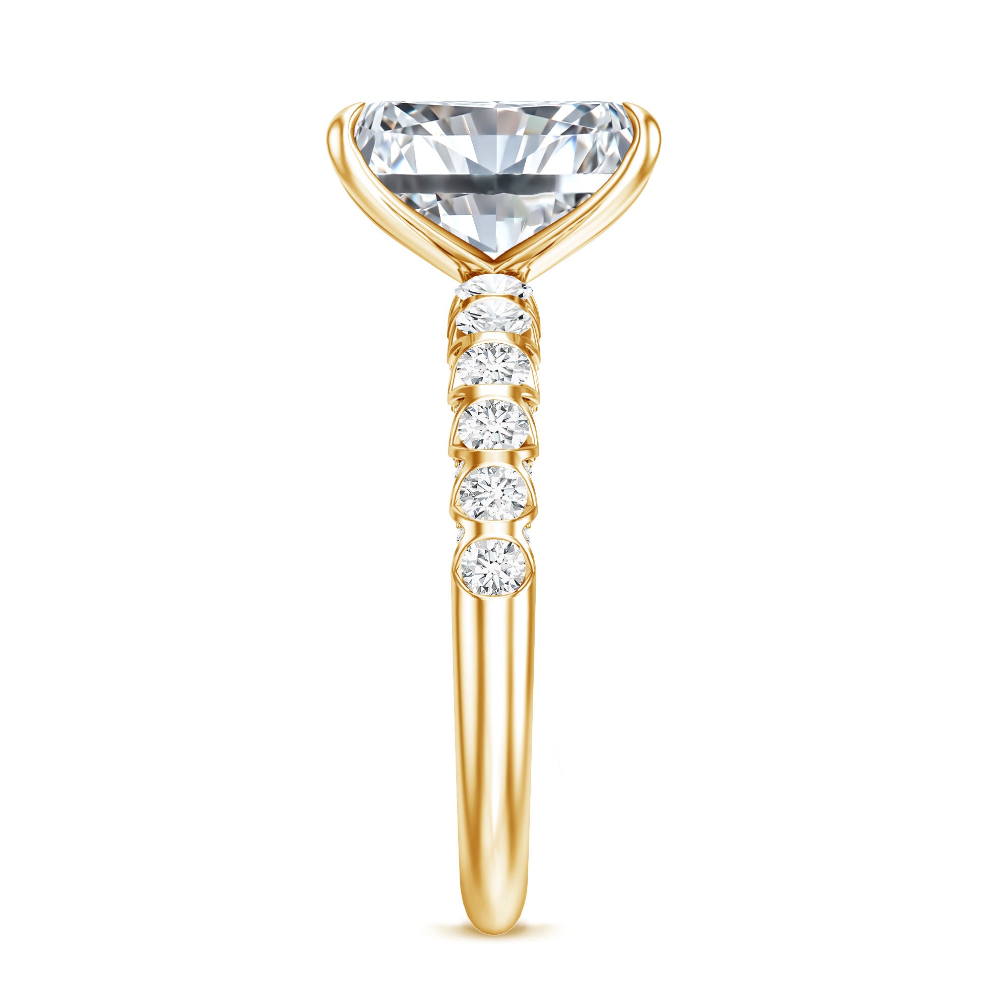 Rosec Jewels-Lab Grown 3 Carat Diamond Radiant Cut Engagement Ring with IGI Certificate
