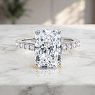 3 Carat Radiant Cut Lab Grown Diamond Hidden Halo Engagement Ring with IGI Certificate Lab - ( E-VS1 ) - Rosec Jewels