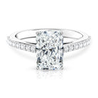 Rosec Jewels-3 Carat Radiant Cut Lab Grown Diamond Hidden Halo Engagement Ring with IGI Certificate