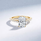 3 Carat Radiant Cut Lab Grown Diamond Hidden Halo Engagement Ring with IGI Certificate Lab - ( E-VS1 ) - Rosec Jewels