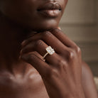 3 Carat Radiant Cut Lab Grown Diamond Hidden Halo Engagement Ring with IGI Certificate Lab - ( E-VS1 ) - Rosec Jewels