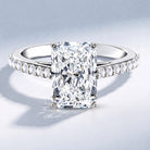 IGI Certified Radiant Cut 4 Carat Lab Grown Diamond Solitaire Engagement Ring with Hidden Halo Lab - ( E-VS1 ) - Rosec Jewels