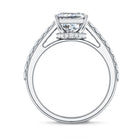 Rosec Jewels-IGI Certified Radiant Cut 4 Carat Lab Grown Diamond Solitaire Engagement Ring with Hidden Halo