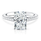 Rosec Jewels-IGI Certified Radiant Cut 4 Carat Lab Grown Diamond Solitaire Engagement Ring with Hidden Halo