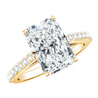 Rosec Jewels-IGI Certified Radiant Cut 4 Carat Lab Grown Diamond Solitaire Engagement Ring with Hidden Halo