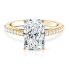 Rosec Jewels-IGI Certified Radiant Cut 4 Carat Lab Grown Diamond Solitaire Engagement Ring with Hidden Halo