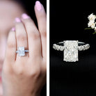 4 Carat Radiant Cut Lab Grown Diamond Side Stone Engagement Ring IGI Certified Lab - ( E-VS1 ) - Rosec Jewels