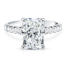 Rosec Jewels-4 Carat Radiant Cut Lab Grown Diamond Side Stone Engagement Ring IGI Certified