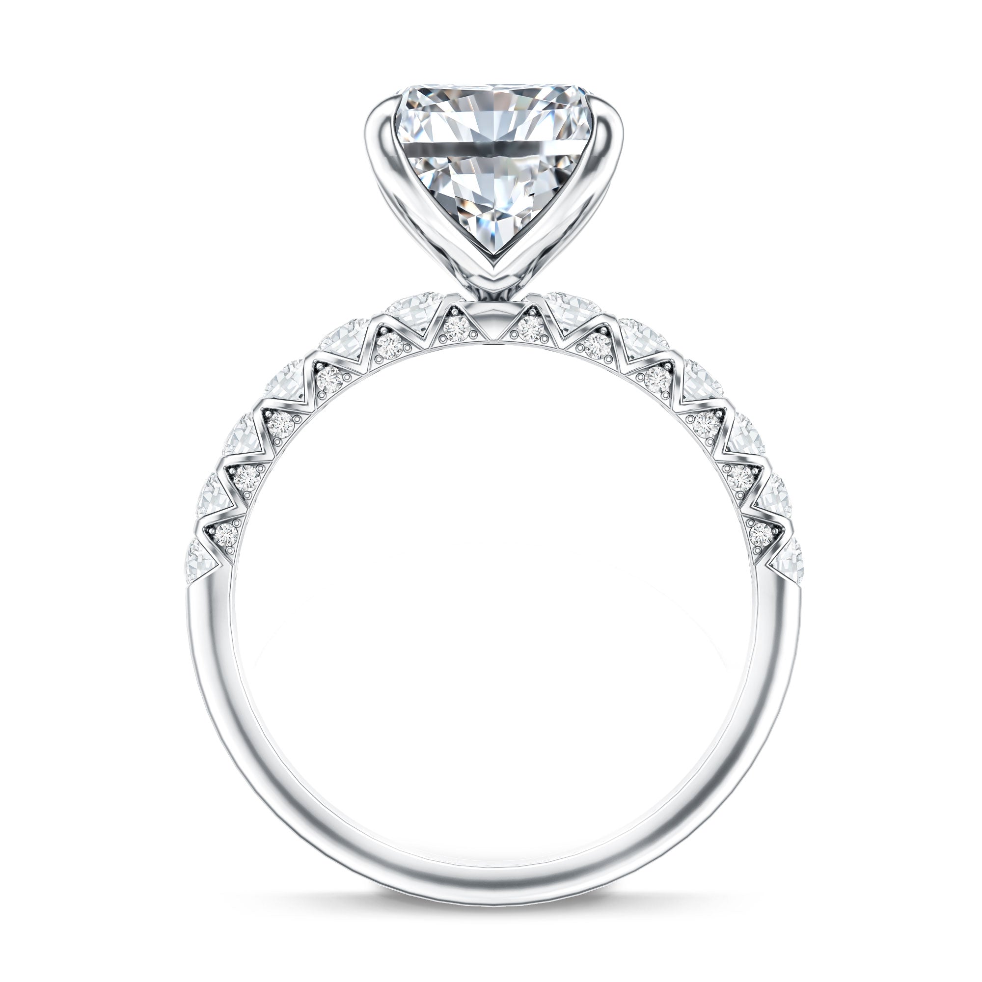 Rosec Jewels-Radiant Cut Lab Grown Diamond Huge Engagement Ring 5 Carat IGI Certified