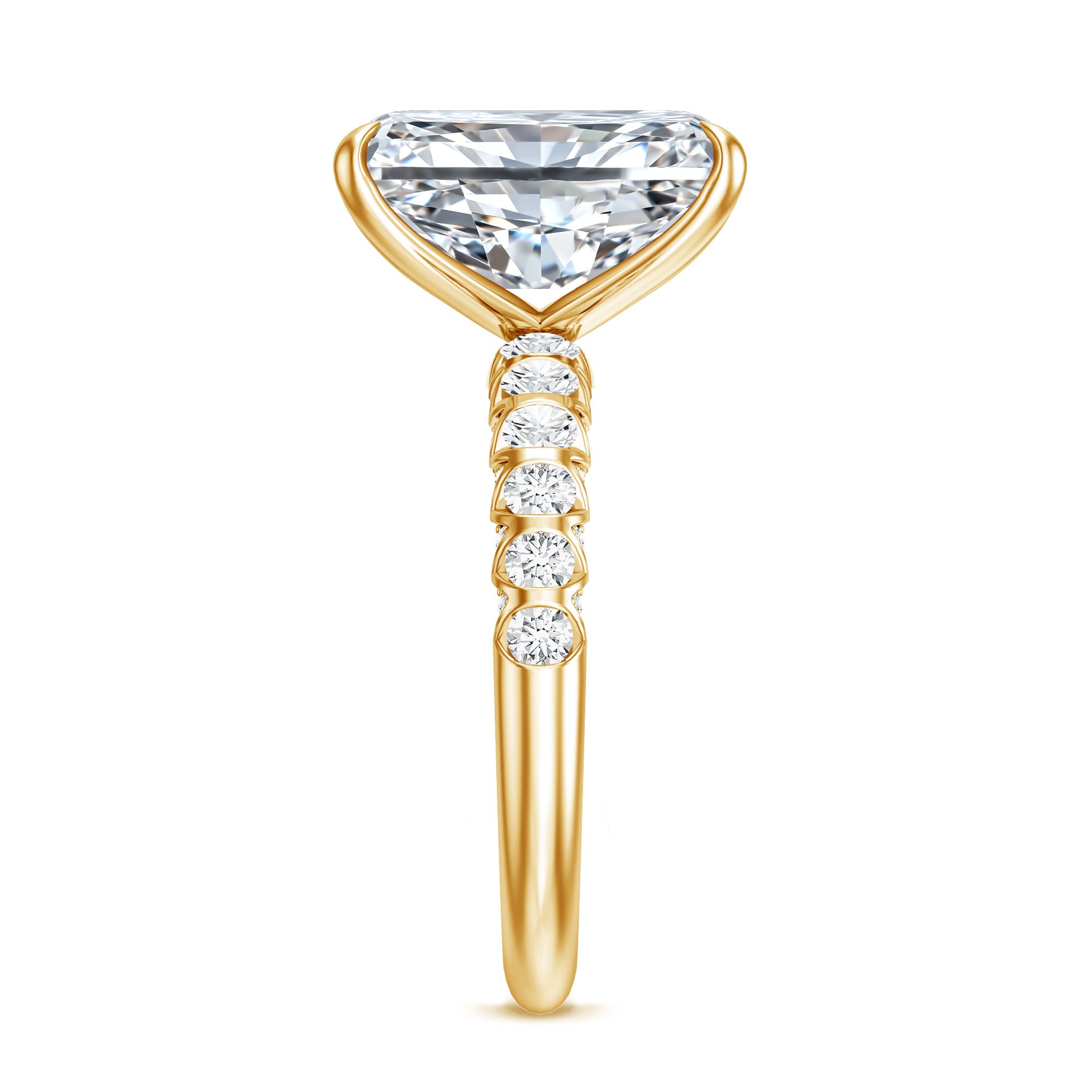 Rosec Jewels-Radiant Cut Lab Grown Diamond Huge Engagement Ring 5 Carat IGI Certified