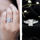IGI Certified 3 Carat Radiant Cut Lab Grown Diamond Side Stone Engagement Ring Lab - ( E-VS1 ) - Rosec Jewels