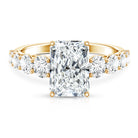 IGI Certified 3 Carat Radiant Cut Lab Grown Diamond Side Stone Engagement Ring Lab - ( E-VS1 ) - Rosec Jewels
