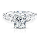 IGI Certified 4 Carat Radiant Cut Lab Grown Diamond Statement Ring with Side Stones Lab - ( E-VS1 ) - Rosec Jewels