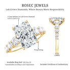 IGI Certified 4 Carat Radiant Cut Lab Grown Diamond Statement Ring with Side Stones Lab - ( E-VS1 ) - Rosec Jewels
