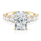 IGI Certified 4 Carat Radiant Cut Lab Grown Diamond Statement Ring with Side Stones Lab - ( E-VS1 ) - Rosec Jewels