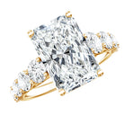 IGI Certified Radiant Cut Lab Grown Diamond 5 Carat Huge Engagement Ring with Side Stones Lab - ( E-VS1 ) - Rosec Jewels