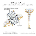 IGI Certified Radiant Cut Lab Grown Diamond 5 Carat Huge Engagement Ring with Side Stones Lab - ( E-VS1 ) - Rosec Jewels