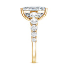 IGI Certified Radiant Cut Lab Grown Diamond 5 Carat Huge Engagement Ring with Side Stones Lab - ( E-VS1 ) - Rosec Jewels
