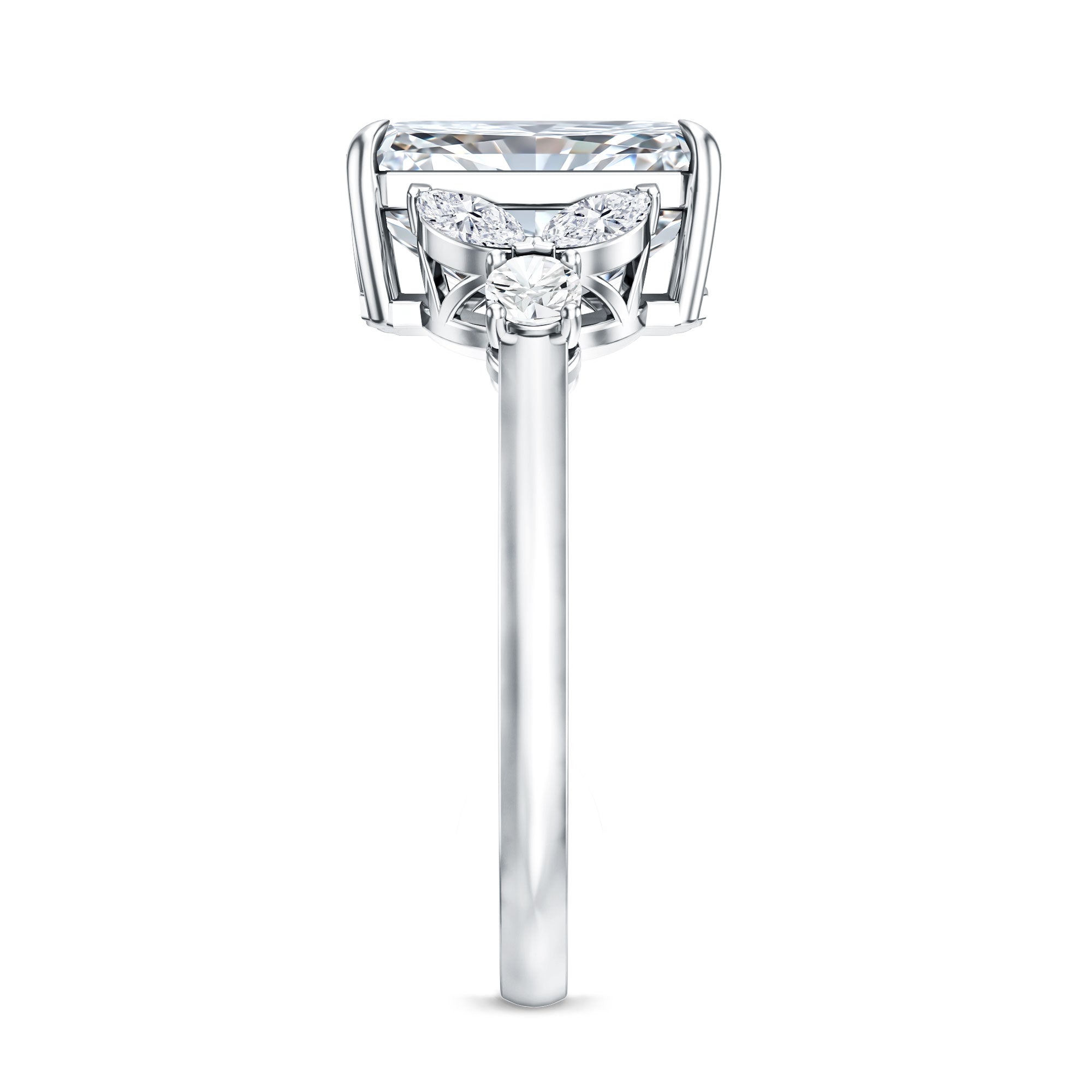 Rosec Jewels-Lab Grown Diamond 3 Carat Radiant Cut Engagement Ring with IGI Certificate