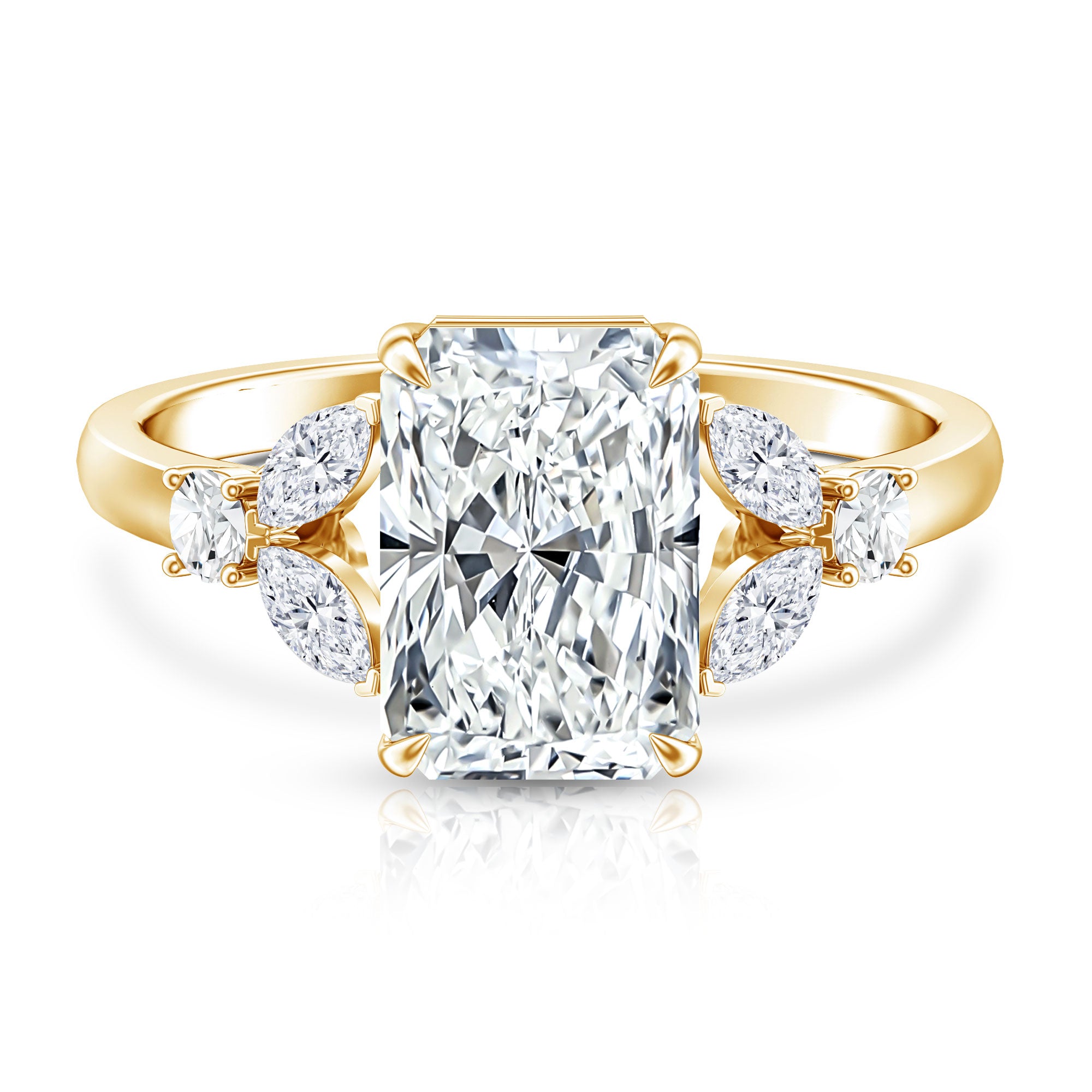 Rosec Jewels-Lab Grown Diamond 3 Carat Radiant Cut Engagement Ring with IGI Certificate