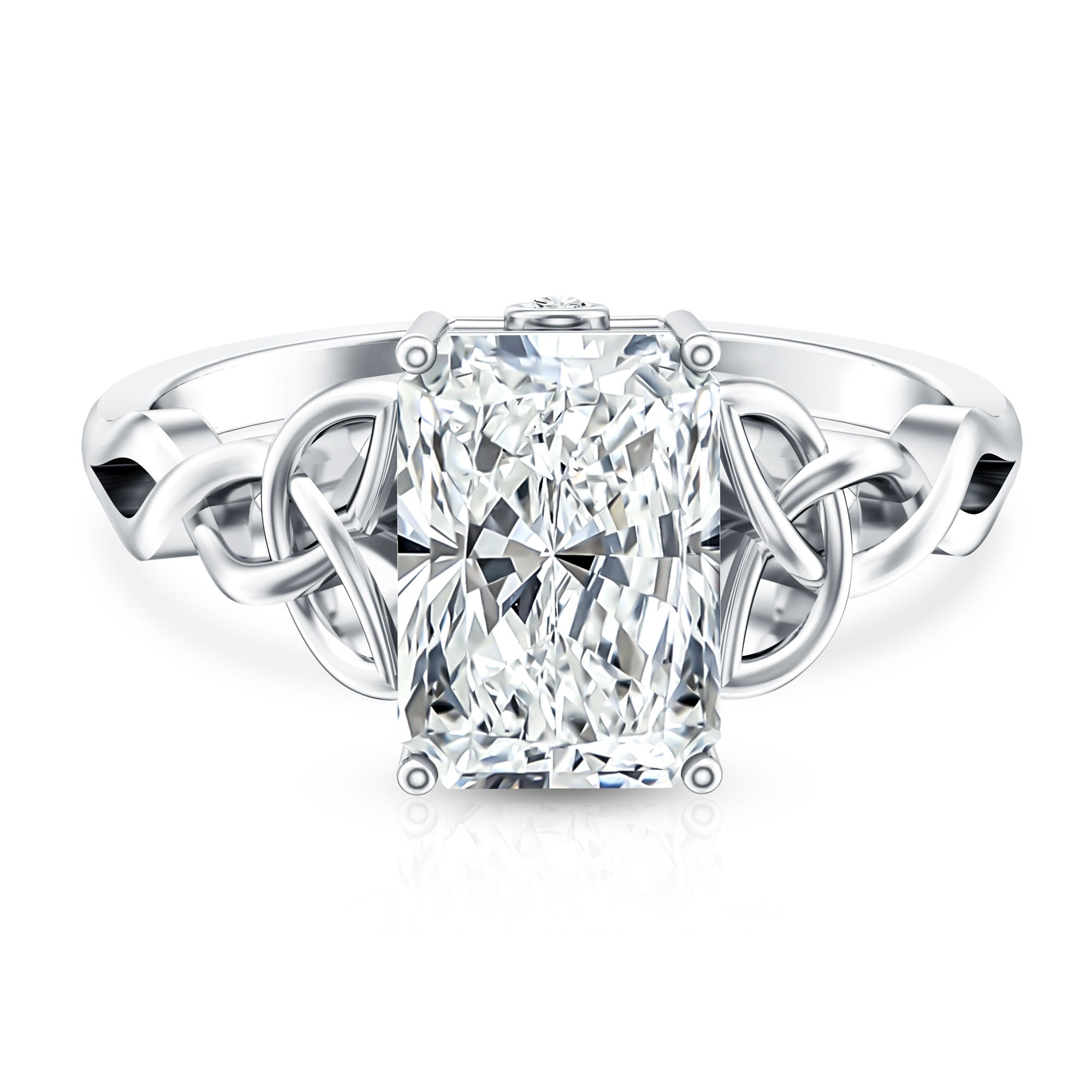 Rosec Jewels-IGI Certified 3 Carat Radiant Cut Lab Diamond Knot Engagement Ring