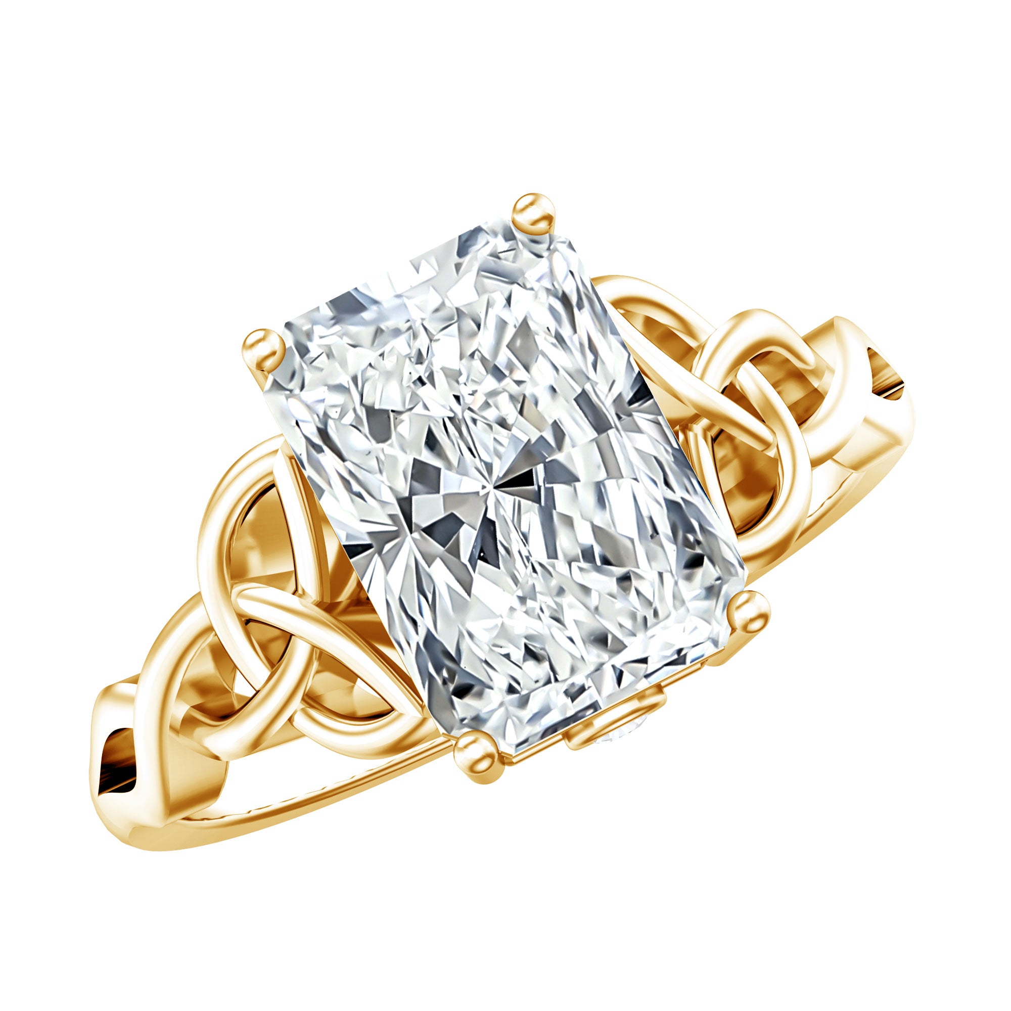 Rosec Jewels-IGI Certified 3 Carat Radiant Cut Lab Diamond Knot Engagement Ring