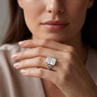 Radiant Cut 4 Carat Lab Diamond Celtic Knot Engagement Ring with IGI Certificate Lab - ( E-VS1 ) - Rosec Jewels