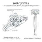 Rosec Jewels-IGI Certified 2 Carat Lab Grown Diamond Radiant Cut Engagement Ring with Bow