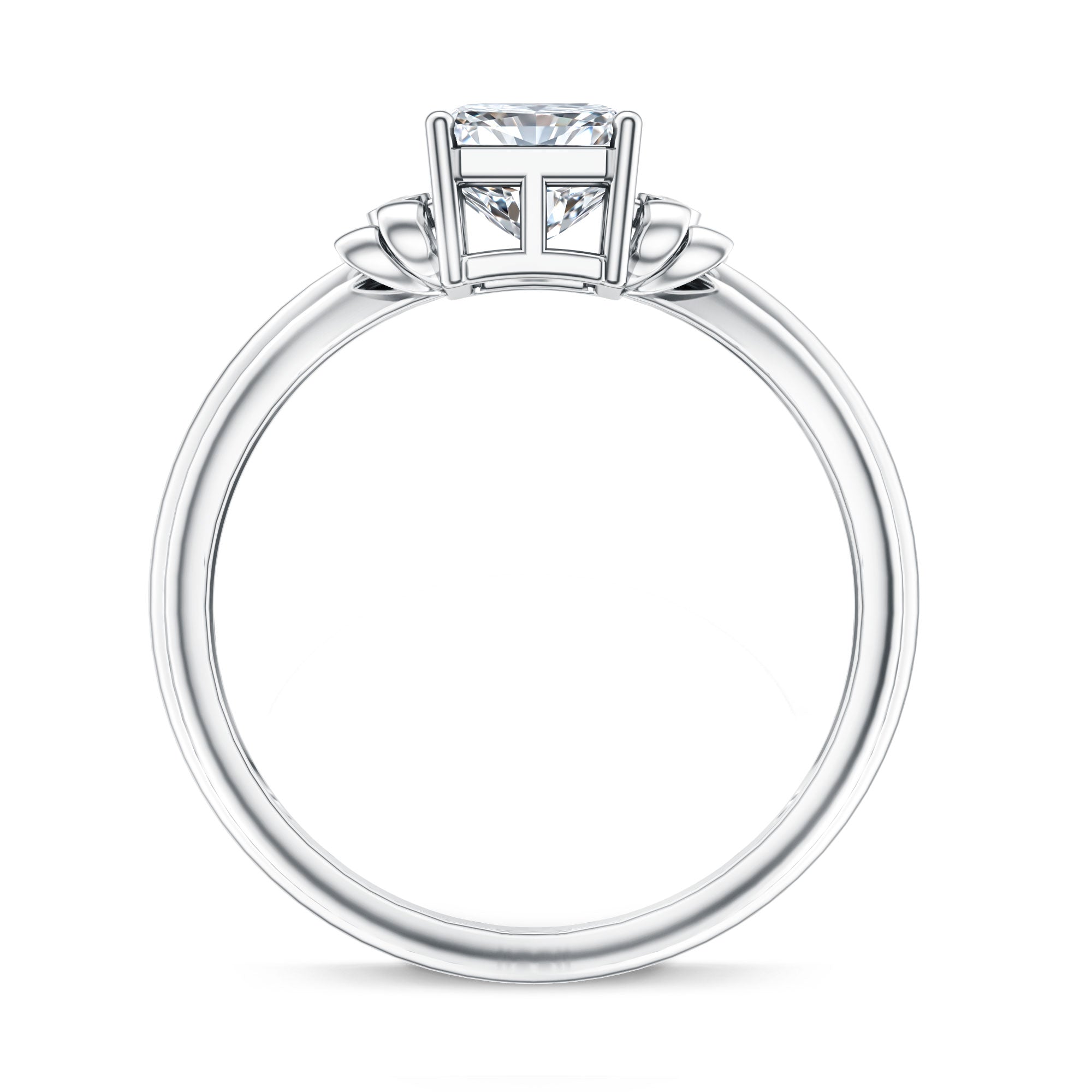 Rosec Jewels-IGI Certified 2 Carat Lab Grown Diamond Radiant Cut Engagement Ring with Bow