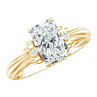 Rosec Jewels-IGI Certified 2 Carat Lab Grown Diamond Radiant Cut Engagement Ring with Bow