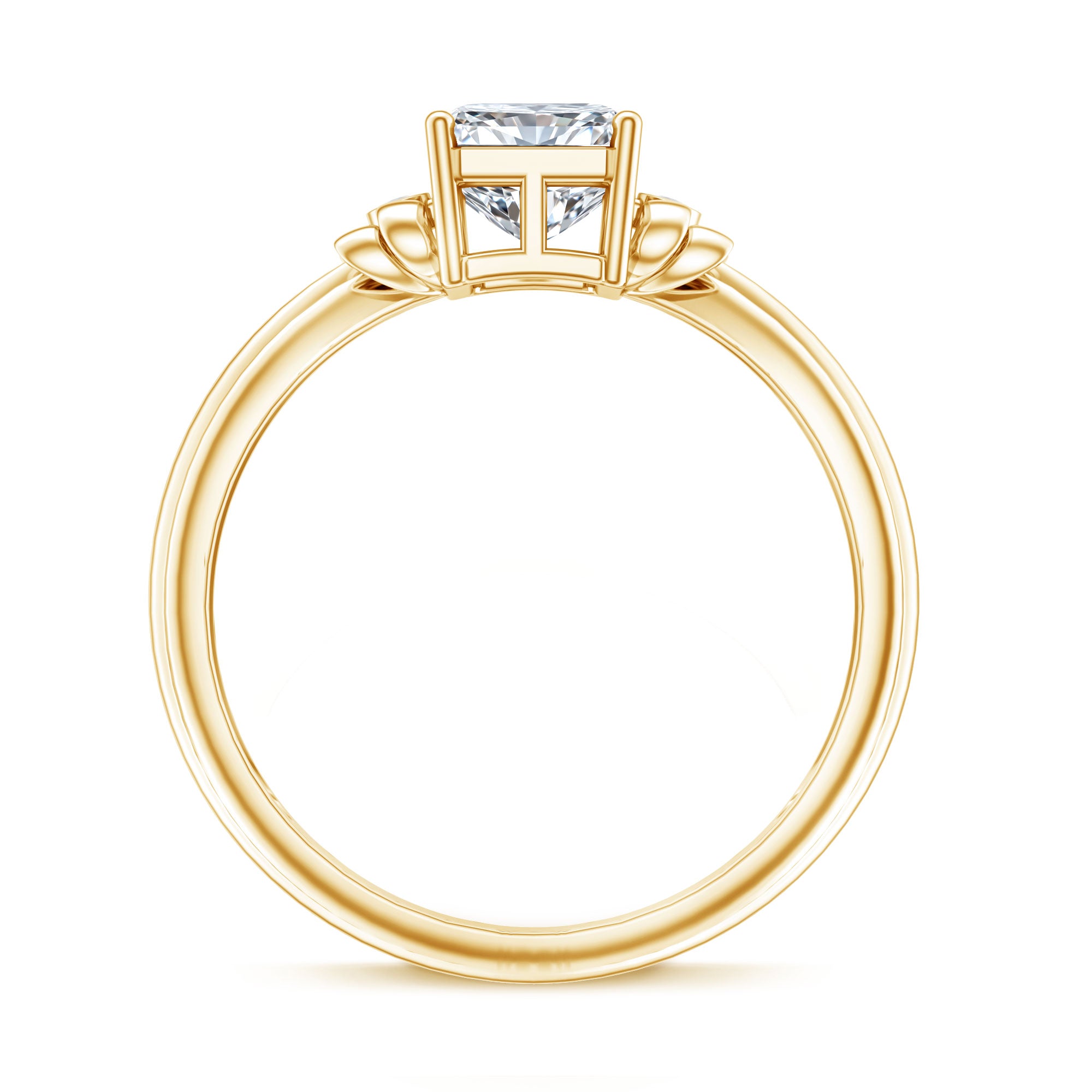 Rosec Jewels-IGI Certified 2 Carat Lab Grown Diamond Radiant Cut Engagement Ring with Bow