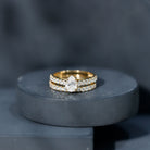1 Carat Pear Shaped Lab Grown Diamond Wedding Ring Set with IGI Certificate Lab - ( E-VS1 ) - Rosec Jewels